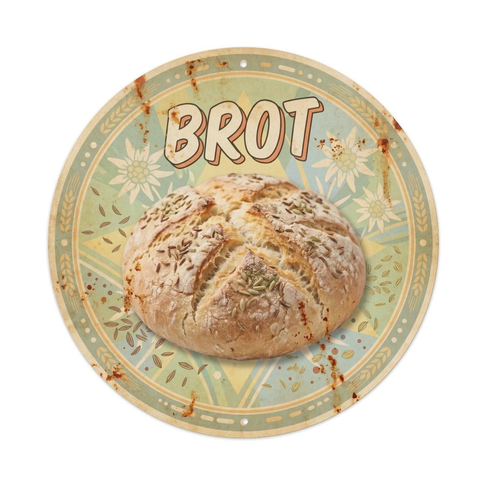 Food Culture Alpine Bread Rustic Bakery 1950s Diner Metal Tin Sign