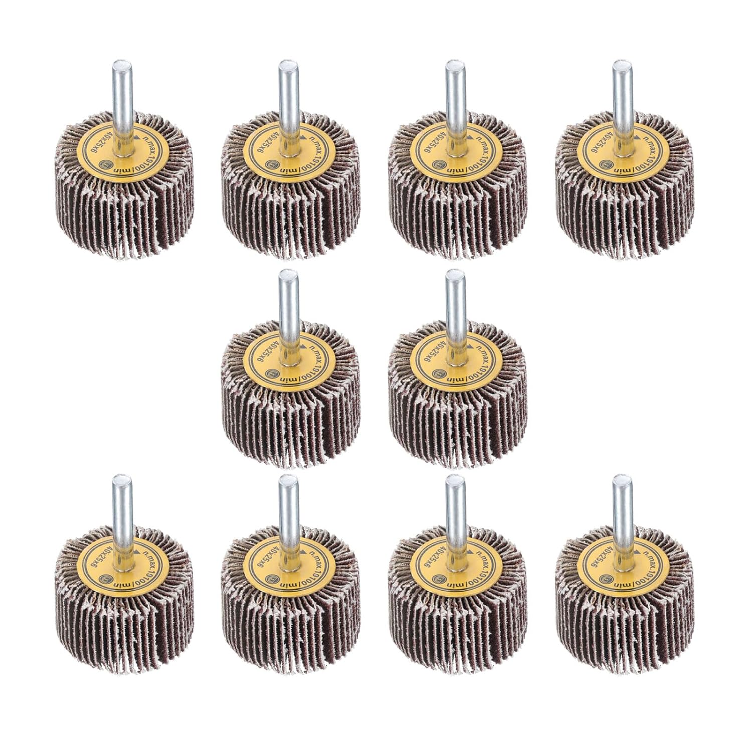 uxcell 1.2 Inch Flap Wheels Shank Mounted Sanding Disc Abrasive Wheel 80 Grits 10 Pcs