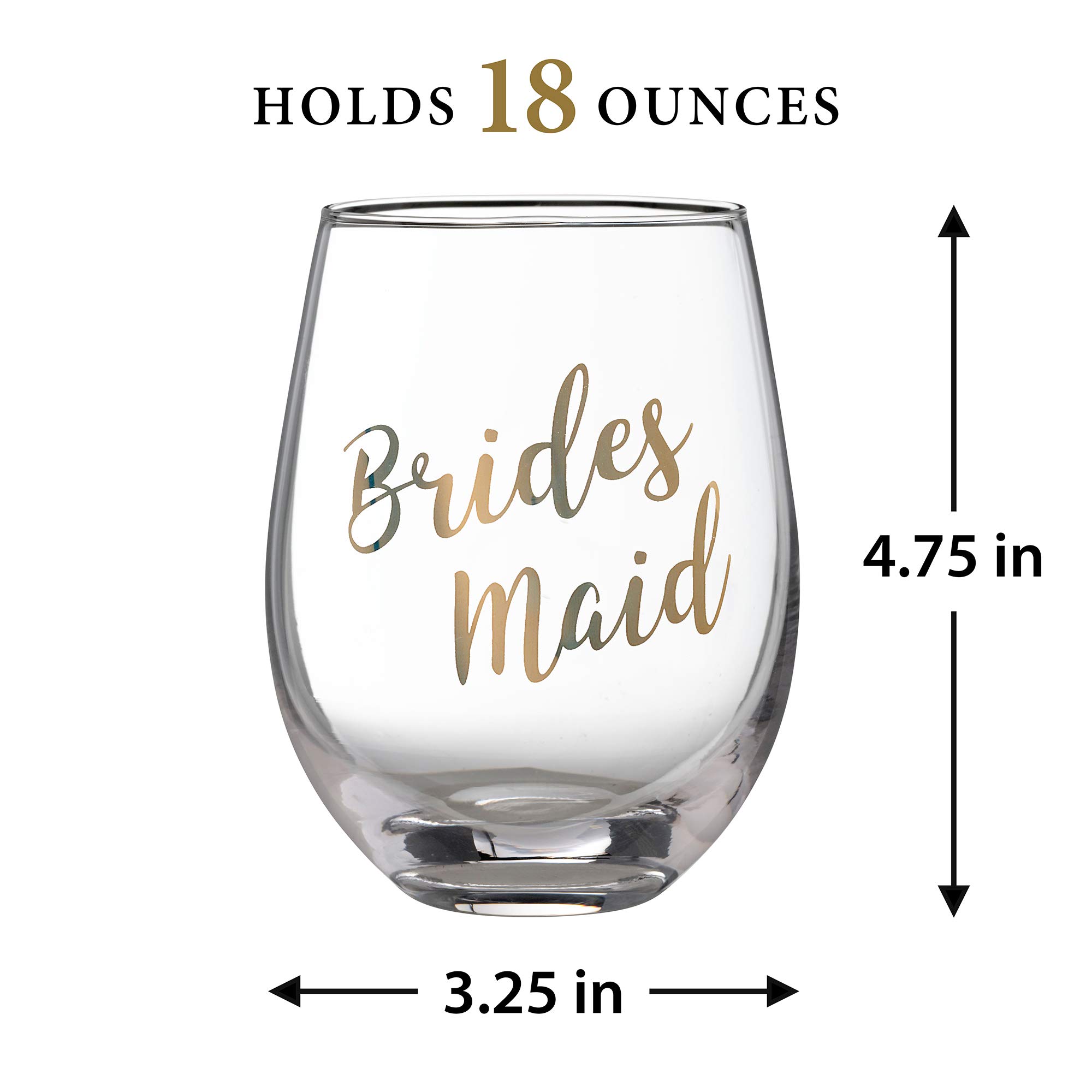 Gold Bridesmaid Wine Glasses - Lillian Rose -3 Gold Bridesmaid Wine Glasses - Lillian Rose -3