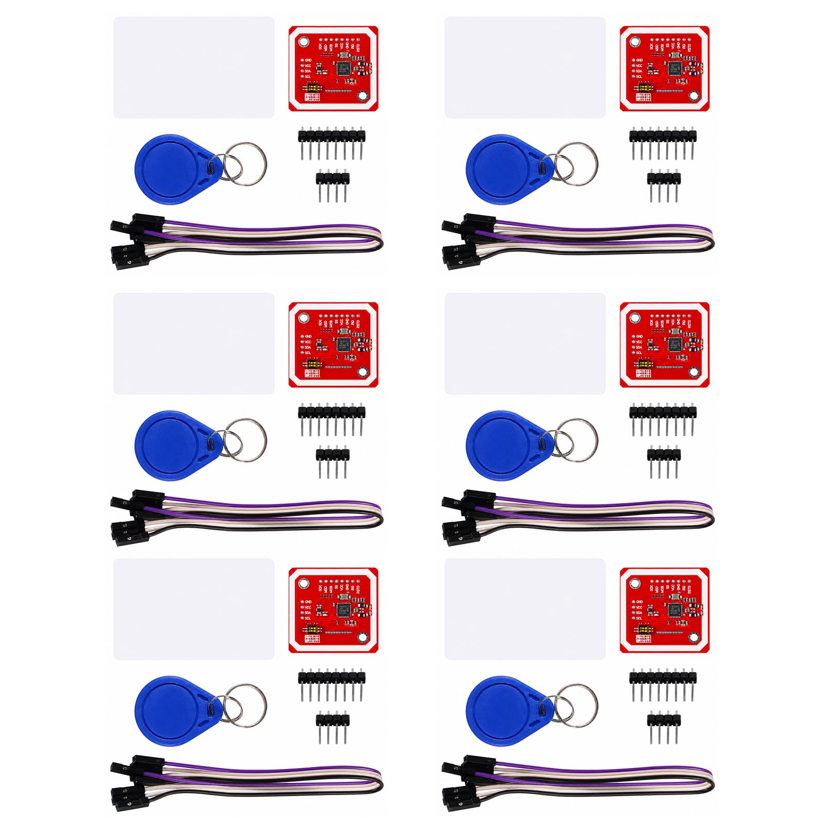 6 confezioni PN532 NFC NXP RFID Module V3 Kit, Near Field Communication Reader Module Kit con I2C SPI HSU, S50 White Card, Key Card, adatto per Arduino, Raspberry Pi, fai da te, smartphone e telefoni
