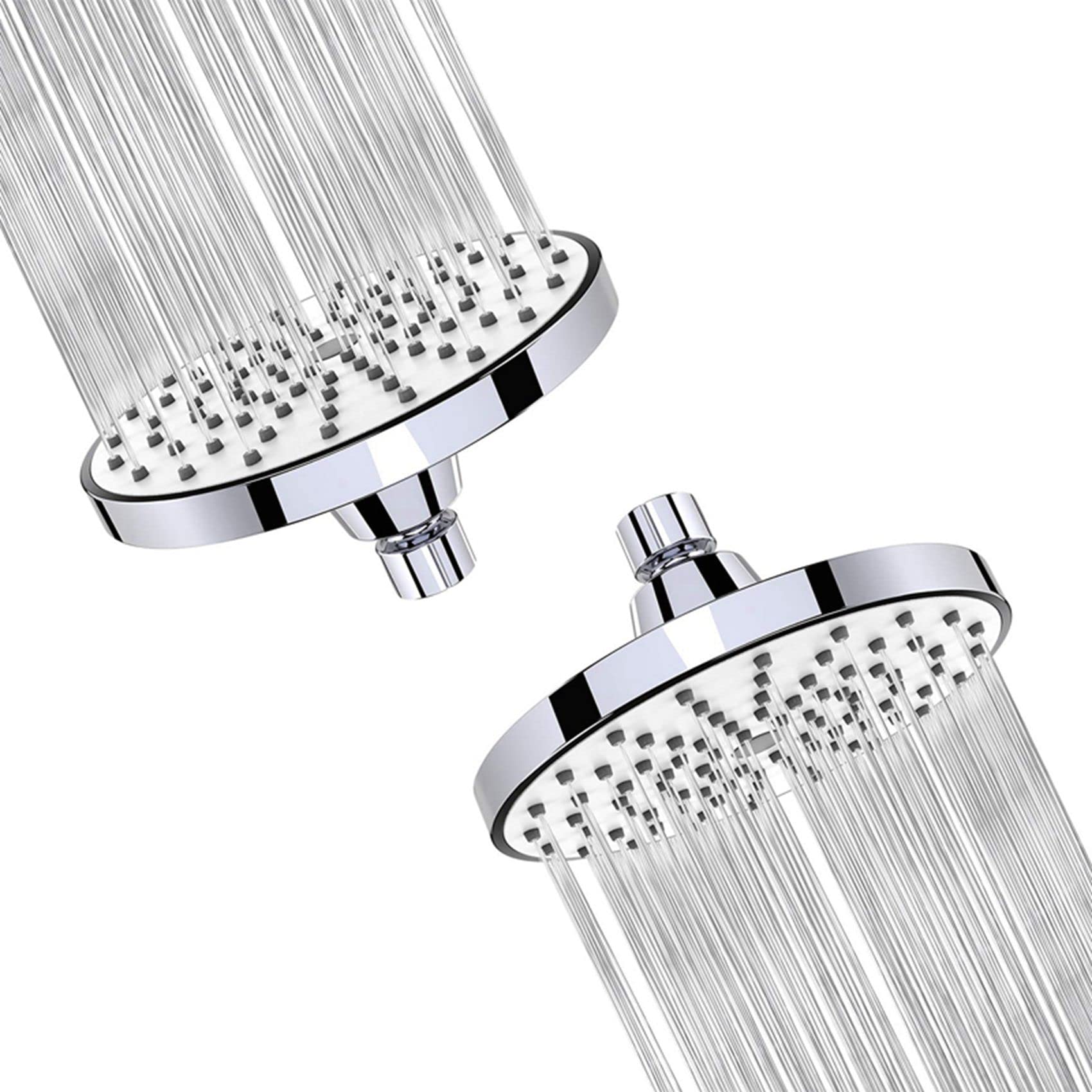 Hndhbfgrt Silver & Gray 2X Shower Head 6 Inch Anti-Leak Anti-Clog Fixed Rain Showerhead Rainfall Relaxation And Spa(Silver)