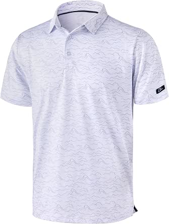 Obla Men's Golf Polo Shirts Print Short Sleeve Dry Fit Collared Shirt