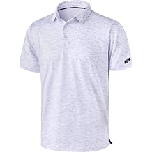 Men's Golf Polo Shirts Print Short Sleeve Dry Fit Collared Shirt