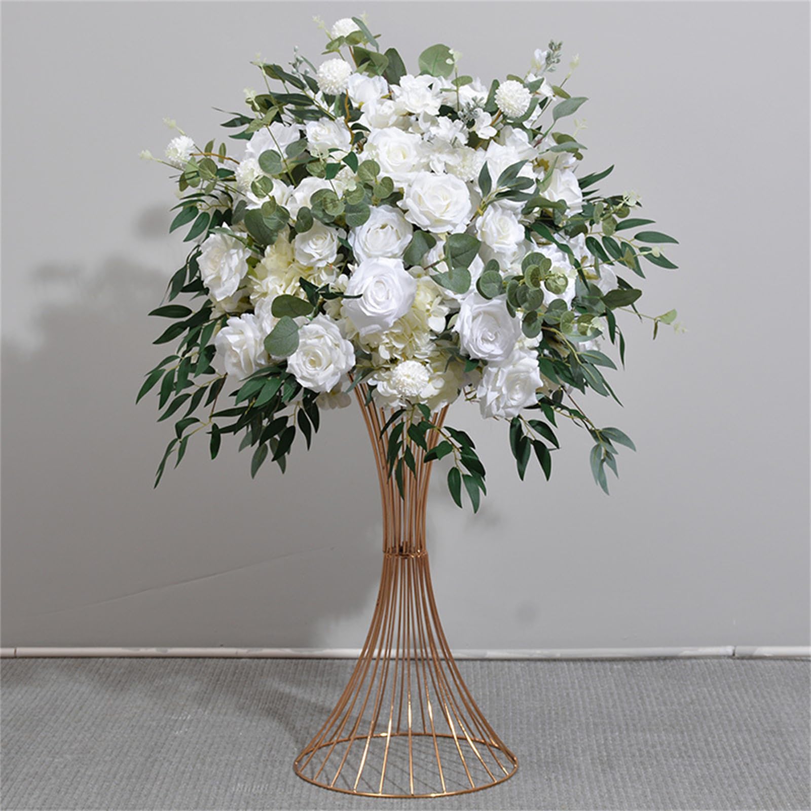Lucky Flower 40Cm/50Cm Diameter Artificial Plants Flower Balls, Fake Flowers Roses Balls, Artificial Floral Ball For Centerpieces Tables, Party, Valentine's Day (40Cm)