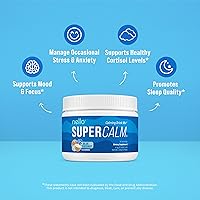 Vista 3 de Nello Supercalm Mezcla en Polvo para Beber, Reductor de Cortisol* y Suplemento para Ayudar a Dormir, L Theanine, Ashwagandha Ksm-66, Magnesio