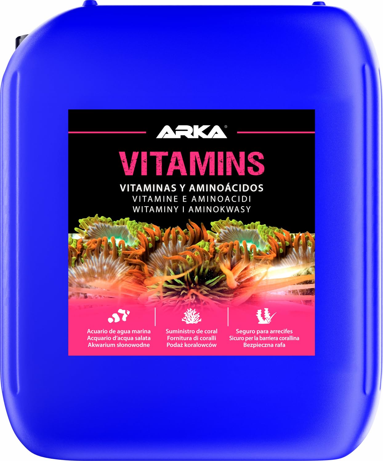 ARKA Vitamins - 5000 ml - Suplemento multivitamínico Incl. aminoácidos para Peces y corales, promueve la Salud y el Bienestar en el Acuario Marino.