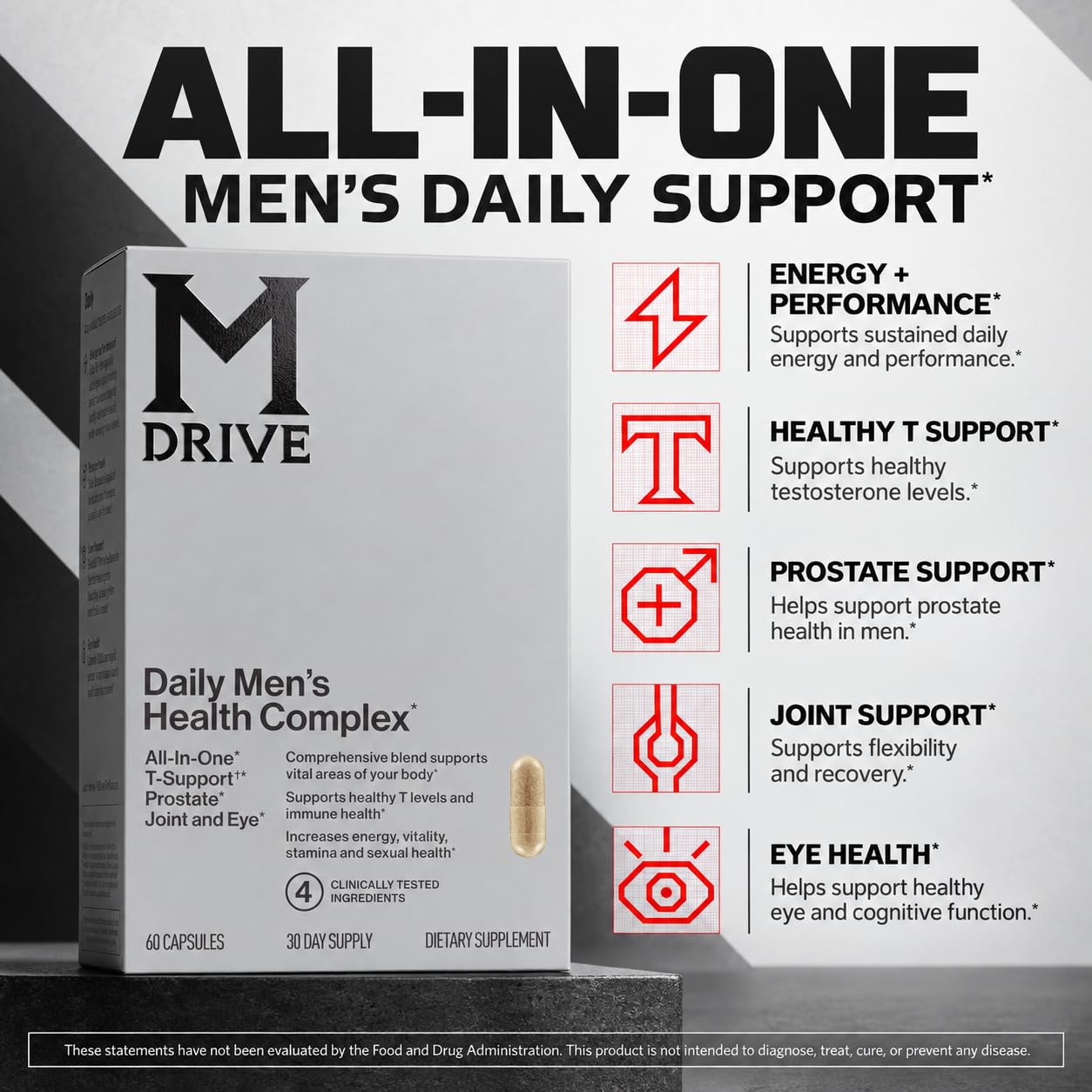 M Drive Daily Mens Health Complex Ashwagandha Prostate Support 60 Capsules — Amazon image 2