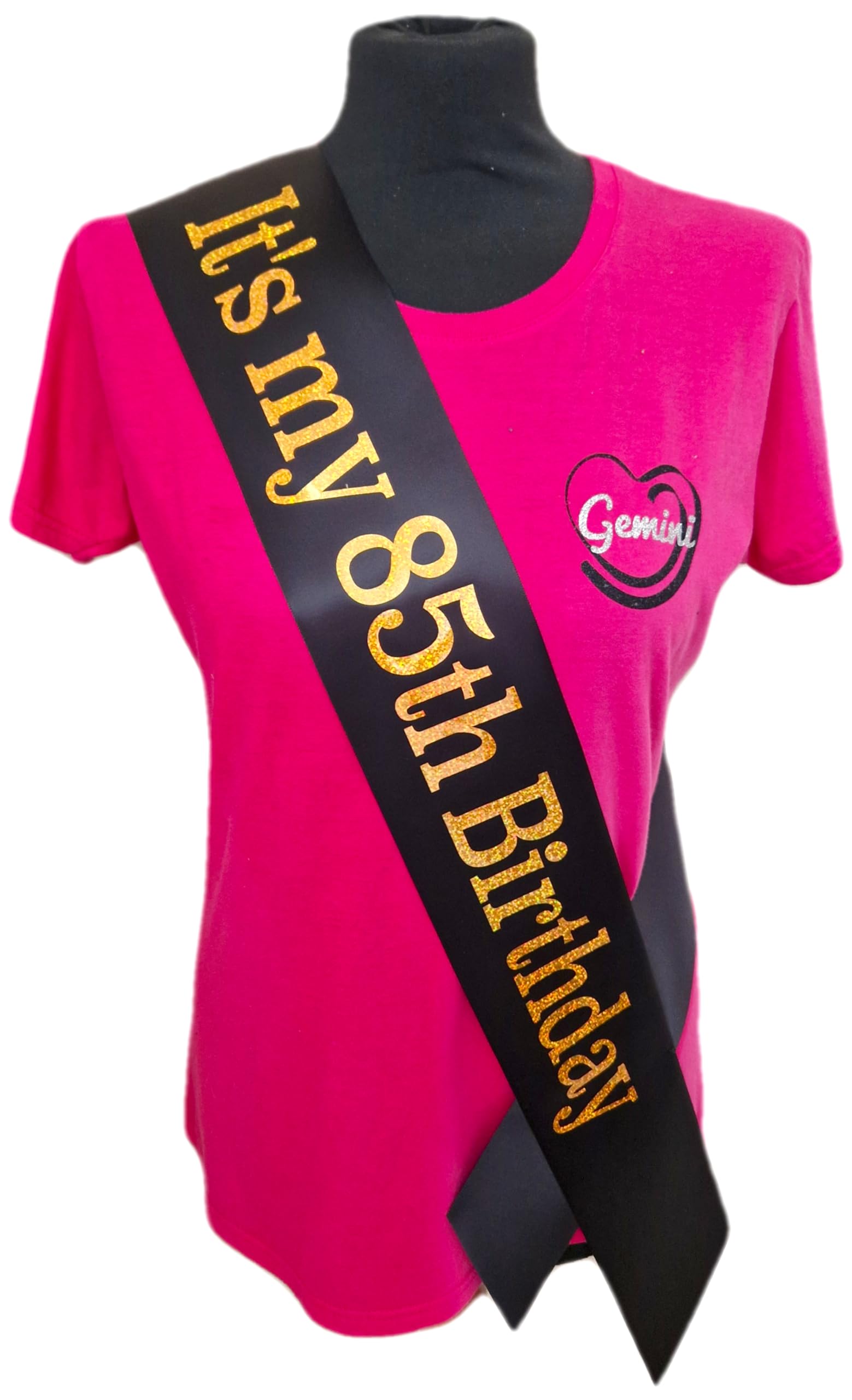85th Birthday Sash - Its my 85th Birthday Sash - Beautiful Quality Black Ribbon and Holographic Gold Font - 85th Birthday Sash