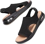 Les femmes d'été de marche Sandales Glisser sur Air Coussin Support Platform Sandales Open Toe Strap Robe Sandal Chaussures