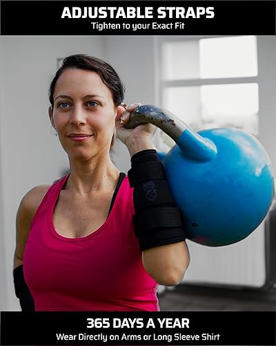 Miniatura 5 de Protectores de muñeca y antebrazo con pesas rusas | Neopreno absorbente de impactos de 0.276 in | Correas ajustables para un ajuste seguro |