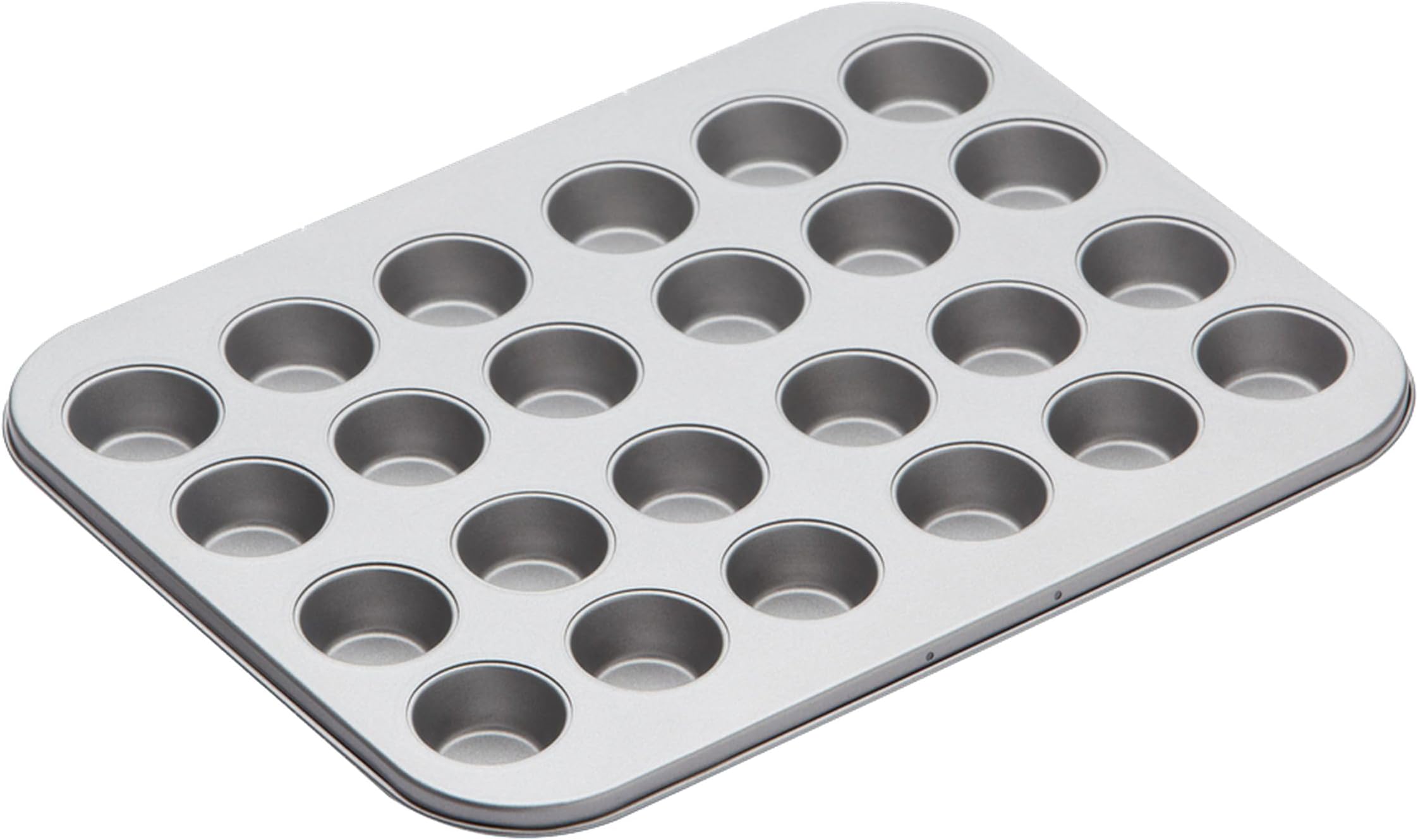 KitchenCraft Non-Stick 24-Cup Mini Mince Pie/Muffin Tray, 35 x 27 cm (14" x 1.5"), Silver