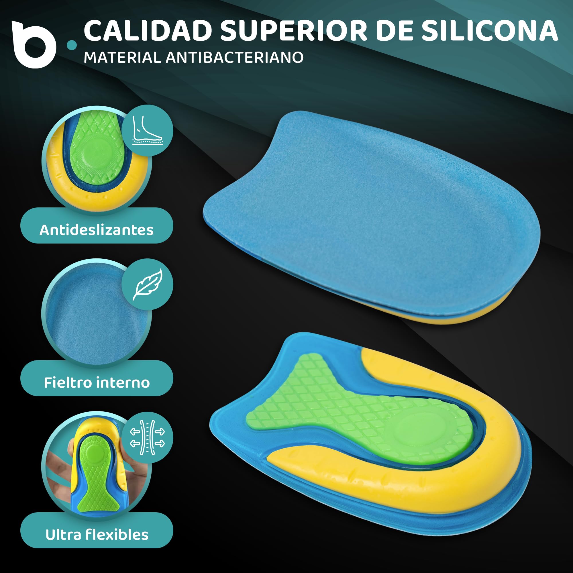 Taloneras - MEGAPACK 3 pares (6 Uds) - Taloneras de Silicona para Fascistis Plantar y Espolon Calcáneo - Plantillas de Silicona para Hombre y Mujer - Pantilla de Talón de gel (Talla 40-47)