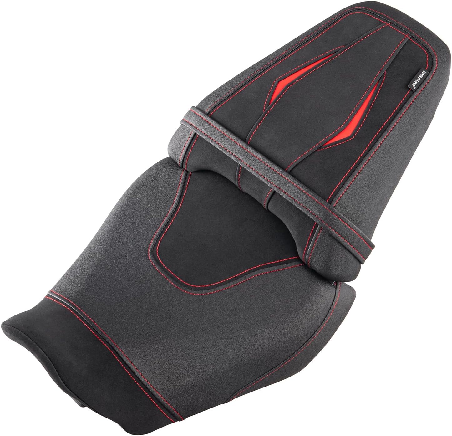Motorcycle Front Rider Solo Saddle Rear Passenger Seat Fit for CB650R CBR650R 2024-2025 Cushion Pad Set Pillion, Black & Red Line