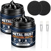 2Pcs Metal Rust Protection Black Repair Paste, Quick-Drying & Long-Lasting Rust Prevention Coating for Vehicles, Fences, Tools, Railings, Storage Tanks & Furniture