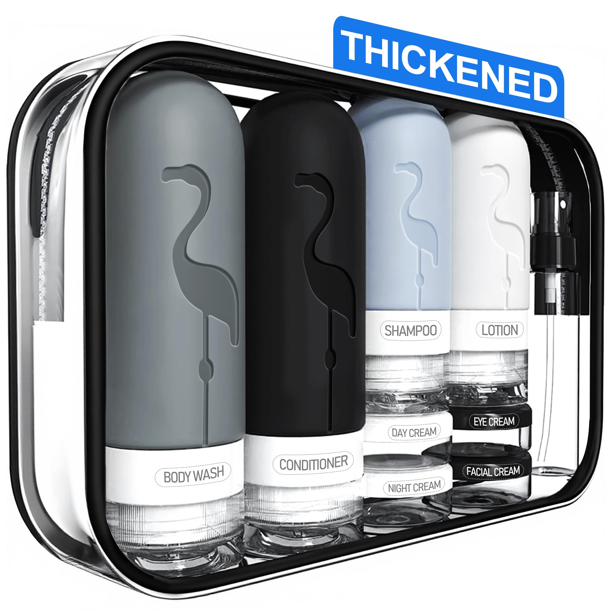 Vipop Empty 3 oz Travel Size Bottles Toiletries Containers for Toiletries Liquids Small Silicone Mini Refillable Leak Proof