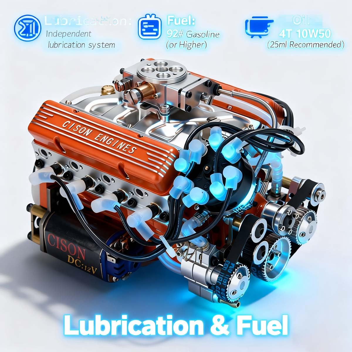 Amazon.co.jp: V8-44 PRO 44cc 1/6スケール V8エンジン 模型 DIY組立