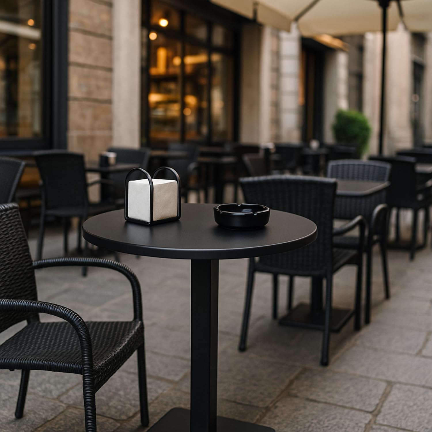 MOHOME Gambe per Tavolo Ferro Made In Italy Nero Rotondo Quadrato Stile Moderno Struttura Robusta Base Stabile Solida Piedini Regolatori Tavoli Soggiorno Bar Bistrò Ristoranti Catering