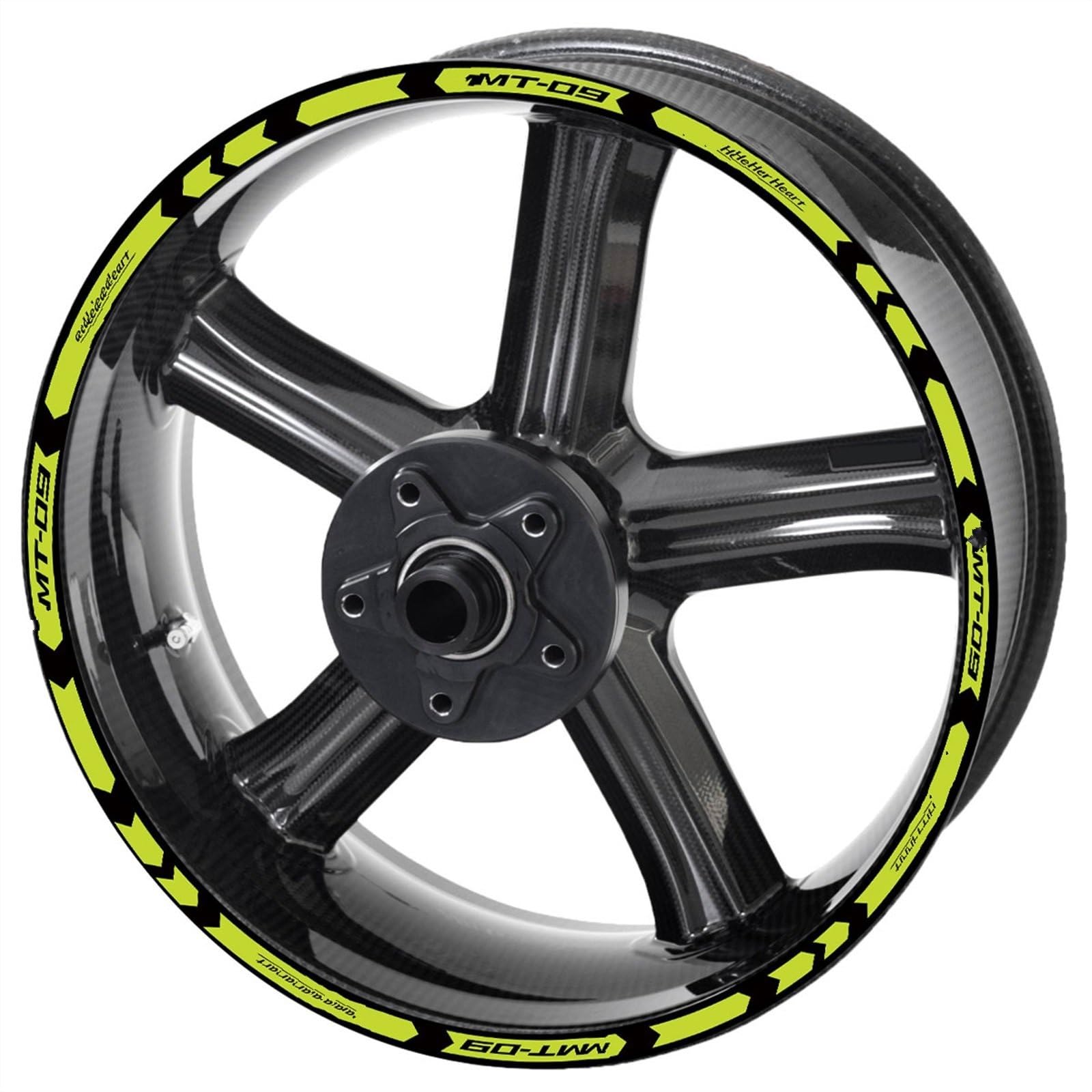 Reflective Motorcycle Mt09 Wheel Sticker Rim Decal Kit for Yamaha Mt 09 Sp 2020 2021 Decorative(Color5)