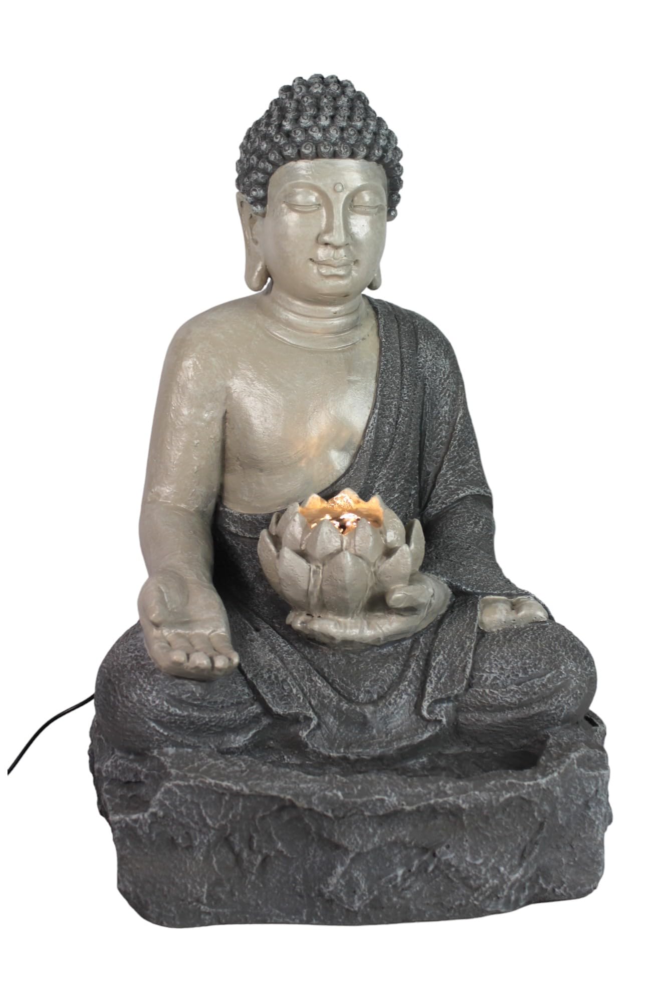 Boeddhabeeld Bronze-White 30 cm