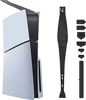 Mcbazel 8-in-1 新型 PS5 Slim用 カバー ホコリキャッチャー 防塵プラグセット 防虫/防毛、放熱・通気性・速乾・速洗い 迅速な取り付けと取り外し デジタル/ディスク版対応-ブラック