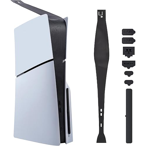 Mcbazel Dust Cover Net Only for PS5 Slim Disc/Digital Version, Prevent Dust and Pet Hair, Dust Filter Protective Case Compatible with PlayStation 5 Slim Console - Black