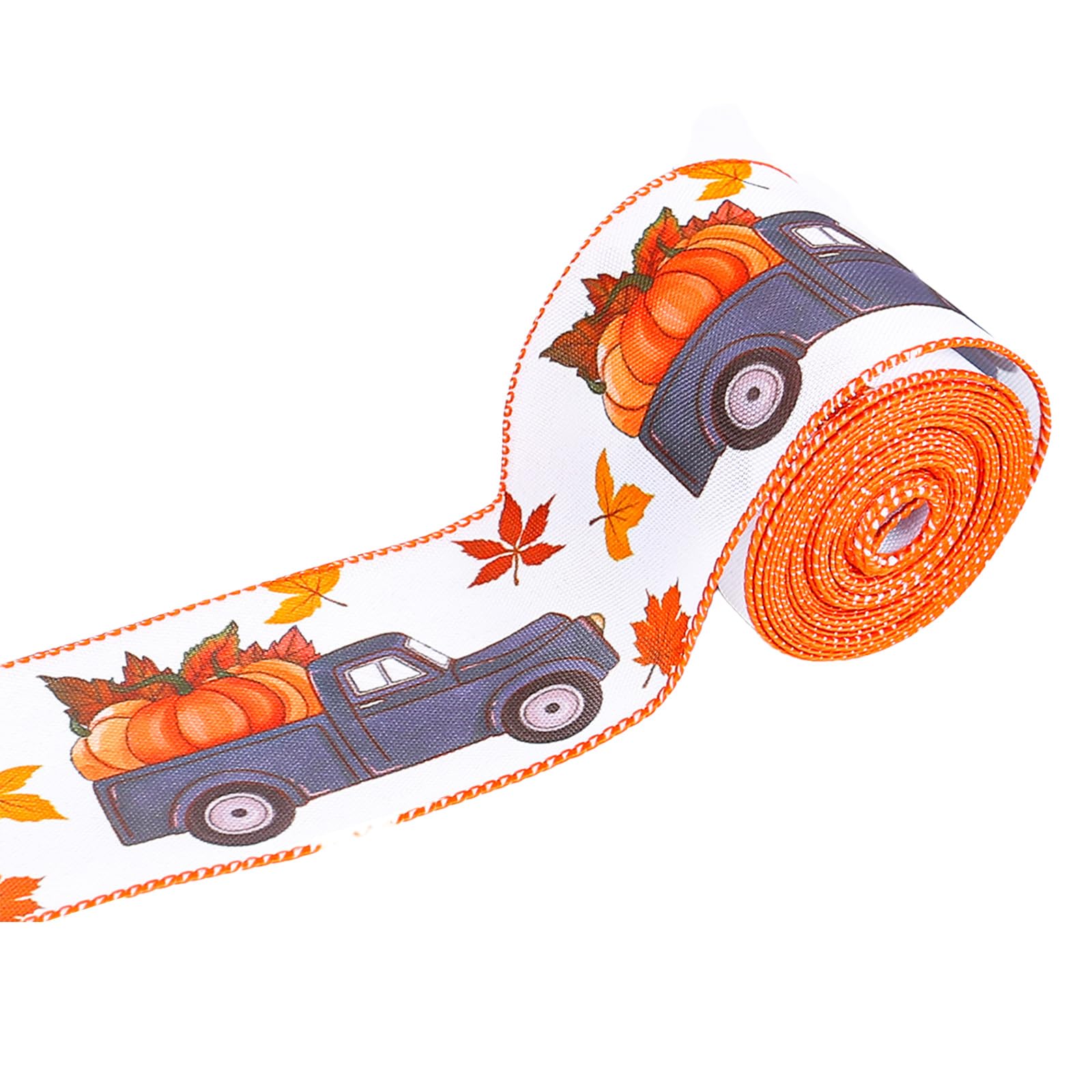 Tsophreniq Enchantment Pumpkin Pattern Harvest Ribbon Bringing Festive Cheer to and Decor Scenes Gift Packing Festival Wire Craft