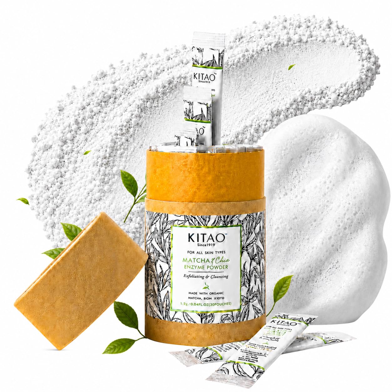 KITAO Exfoliating Enzyme Powder Face Wash for Wome...