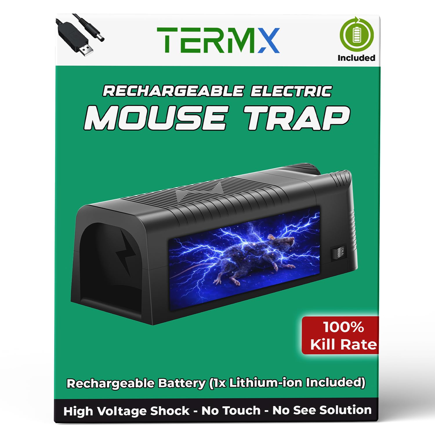 Piège à souris électronique efficace avec tension puissante et système réutilisable USB