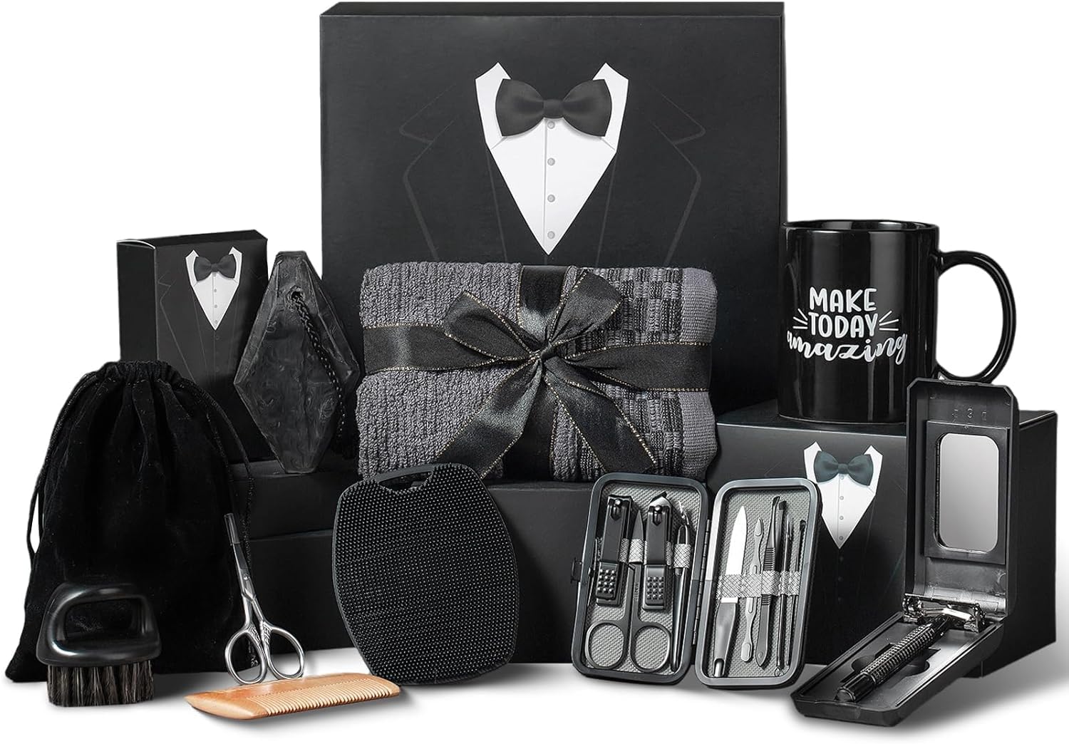 YMing Herren-Geburtstagsgeschenk, Pflegepaket für Männer mit Bartpflegeset, Tasse für Vatertag, Weihnachten, Valentinstag, Jubiläum, Ruhestand, Geburtstag Geschenk für Vater, Ehemann, Freund, Kollegen