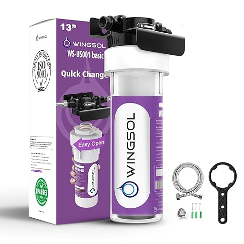 WINGSOL - Filtro de agua para debajo del fregadero NSFANSI 42, reduce el 99.99% de cloro, PFAS, PFOAPFOS, mal sabor y olor, sedimentos, cambio