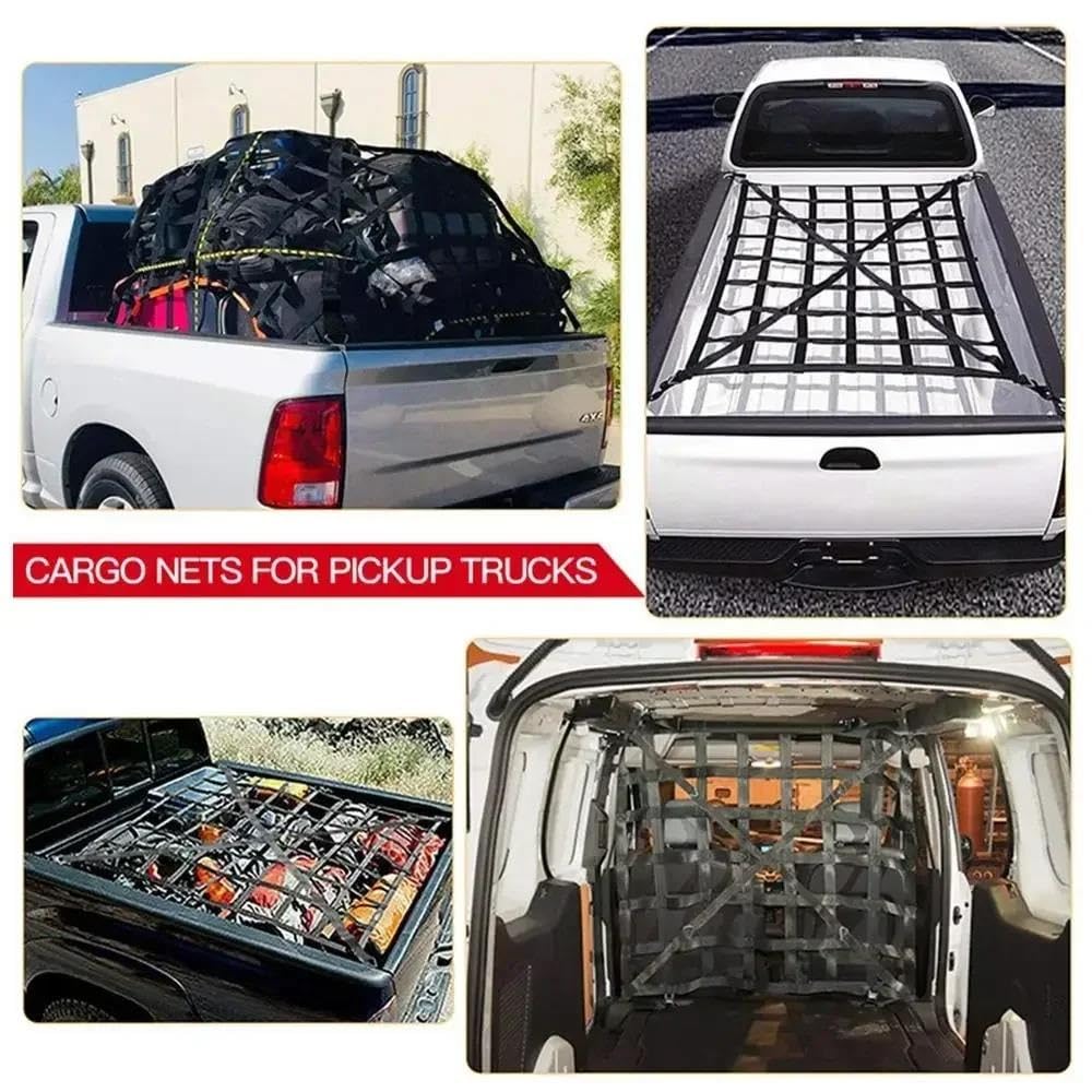 Red de Almacenamiento Red De Carga Pesada 127 X 106 Cm/167 Cm/208 Cm para Techo Camión para Remolque Accesorios Exteriores Red Maletero De Coche(L)