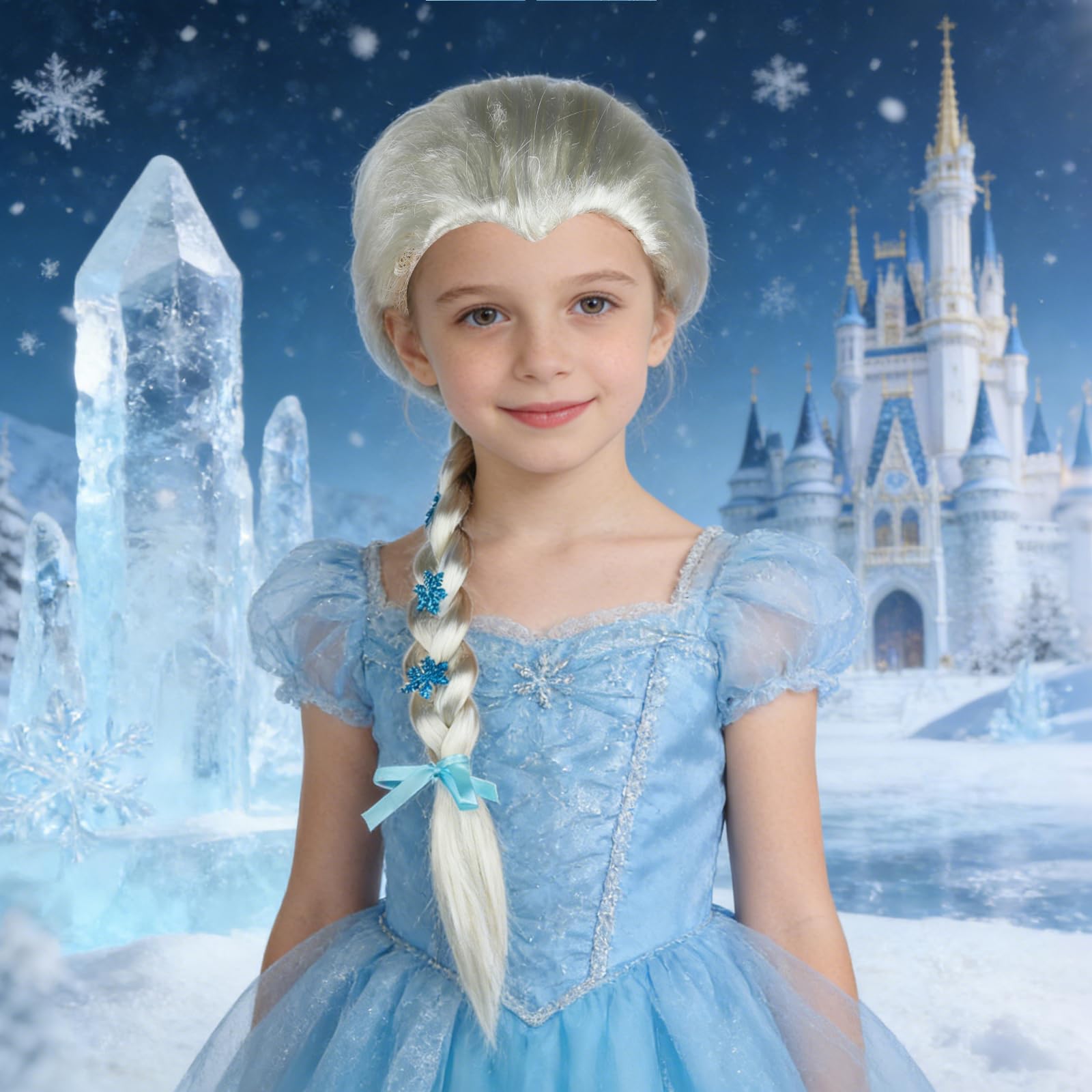 Parrucca Elsa, Principessa Parrucca Per Bambini, Parruccas Rapunzel Bambina, Principessa Parruccas Treccia Per Bambini e Adulti Cosplay per Halloween Carnevale