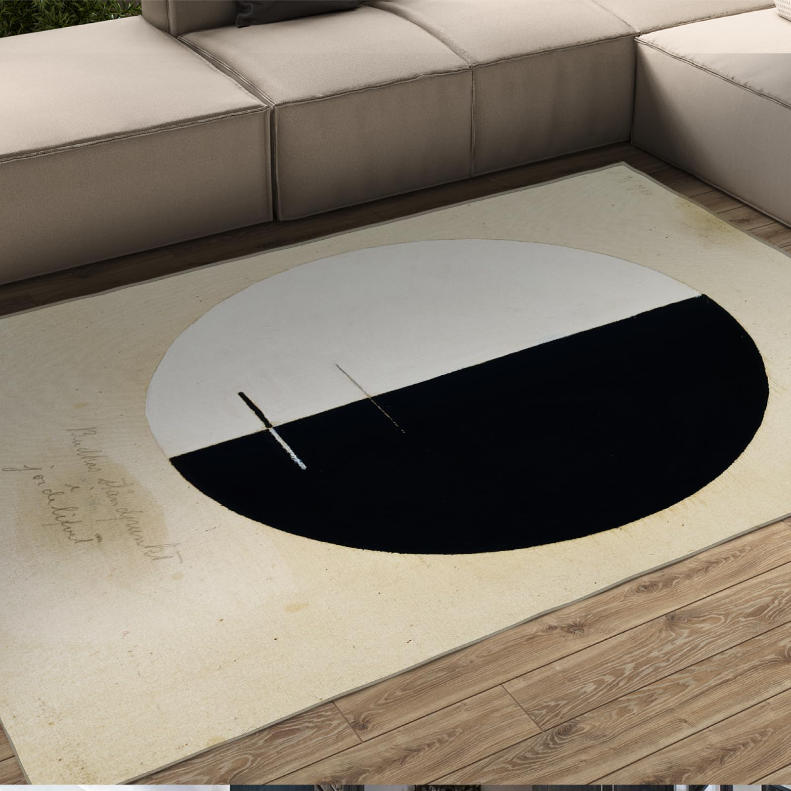 Tapis d’escalier pour enfants Hilma AF Klint noir et blanc maison 60x120cm