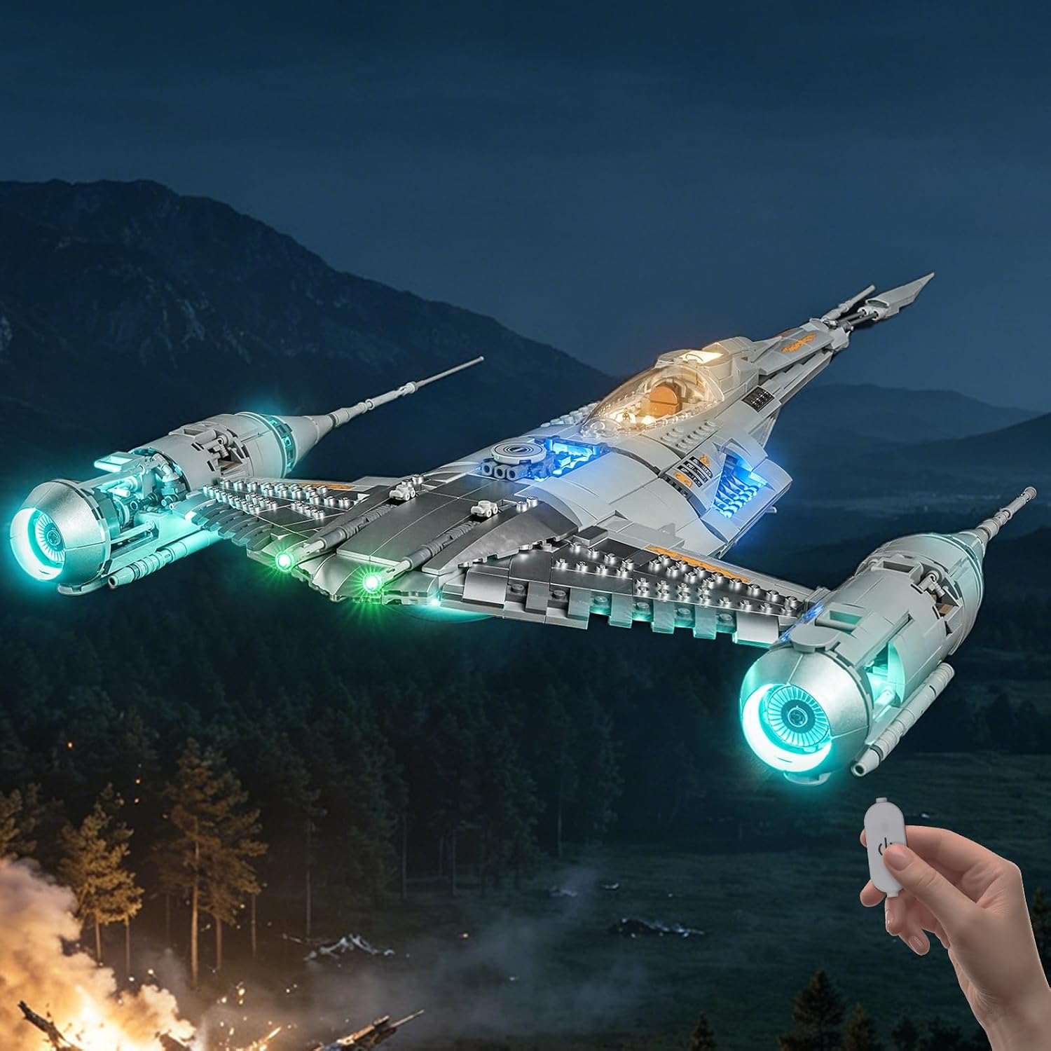 LED Lighting Compatible with LEGO The Mandalorian’s N-1 Starfighter 75442 - JUST Lights,Light Kit Compatible with LEGO 75442,NOT Included The Model