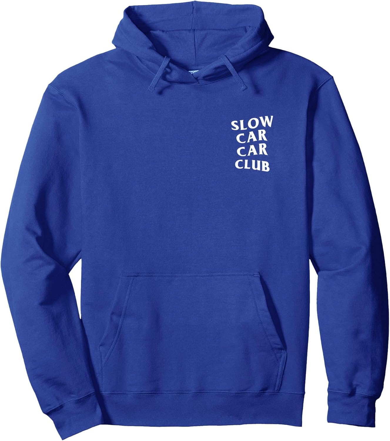 Slow Car Car Club White Logo (Front + Back) Pullover Hoodie