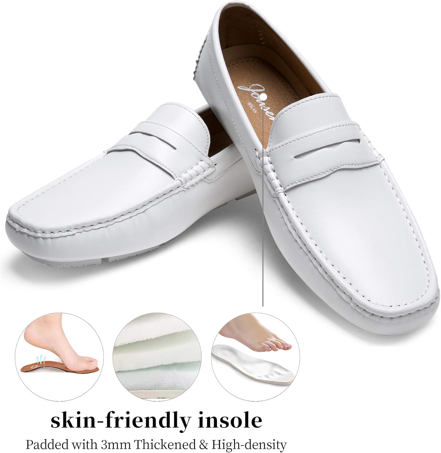 Jousen Men's Loafers Casual Slip On Shoes Soft Penny Loafers for Men Lightweight Driving Boat Shoes - Image 3