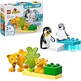 LEGO DUPLO Town Wild Animal Families Penguins & Lions Building Toy Playset - Preschool Learning & Educational Animal Toy for Toddlers, Boys and Girls, Ages 2+ - Baby Gift Ideas - 10442