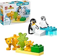 LEGO DUPLO Penguins & Lions Wild Animal Families 10442 Building Set - Toddler Educational Toy Ages 2+ Gift