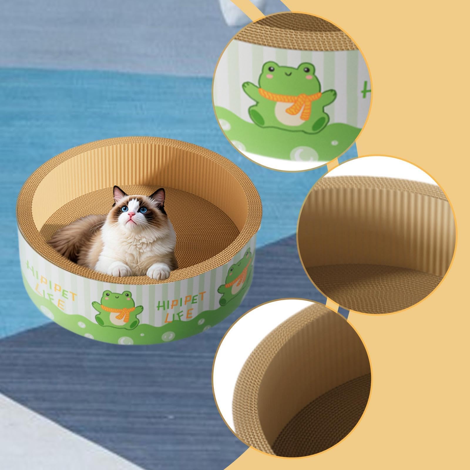 Cama rascadora de Papel Corrugado, Juguete para Gatos en casa, diseño Interactivo.