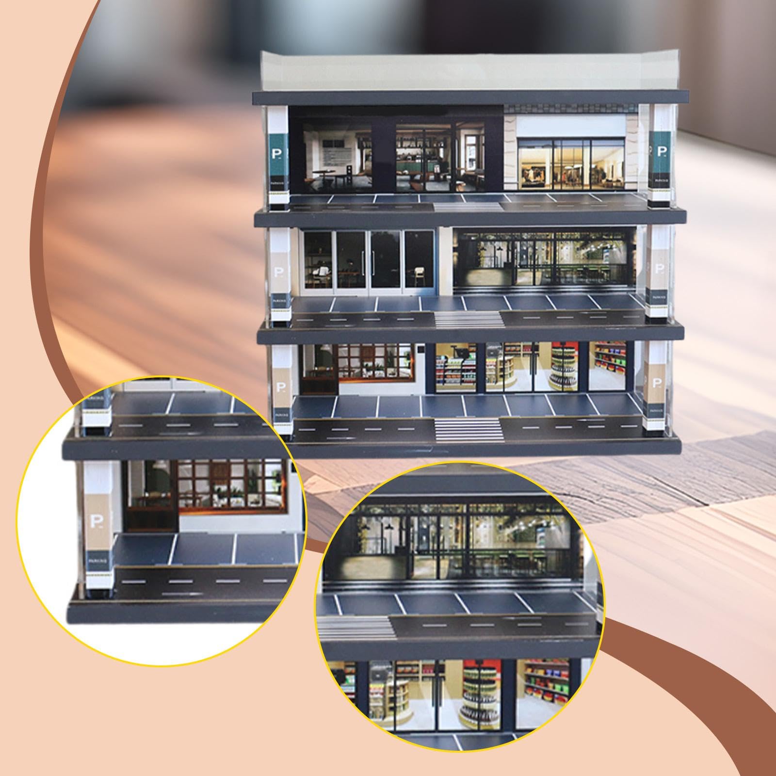 1/64 Modellauto Vitrine, Miniatur Szenario, Modellauto Displaybox