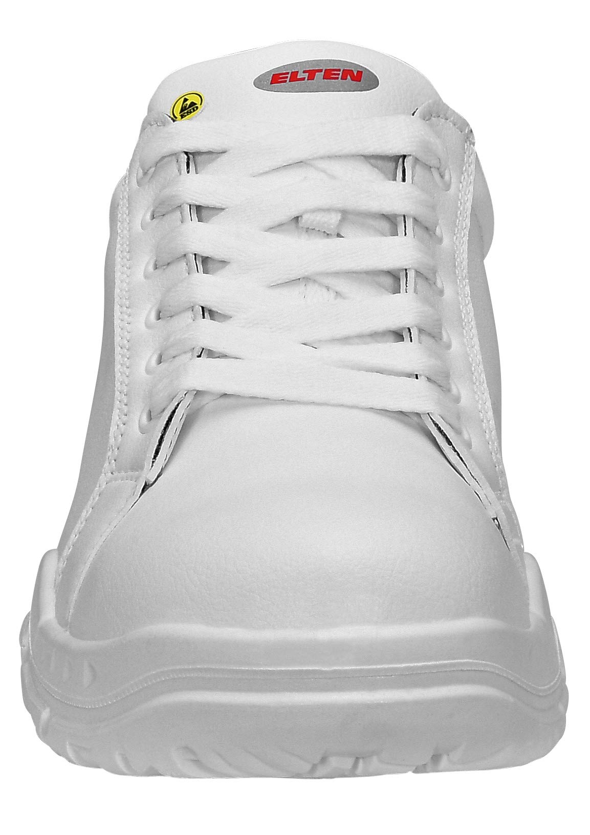 ELTEN Sicherheitsschuhe WHITE Loop Low ESD S2, Damen und Herren, Textil, Stahlkappe, leicht, klassisch, Weiß, Größe: 36 | Sicherheitsschuhe für Damen & Herren, Stahlkappe, leicht, atmungsaktiv, Gr. 36