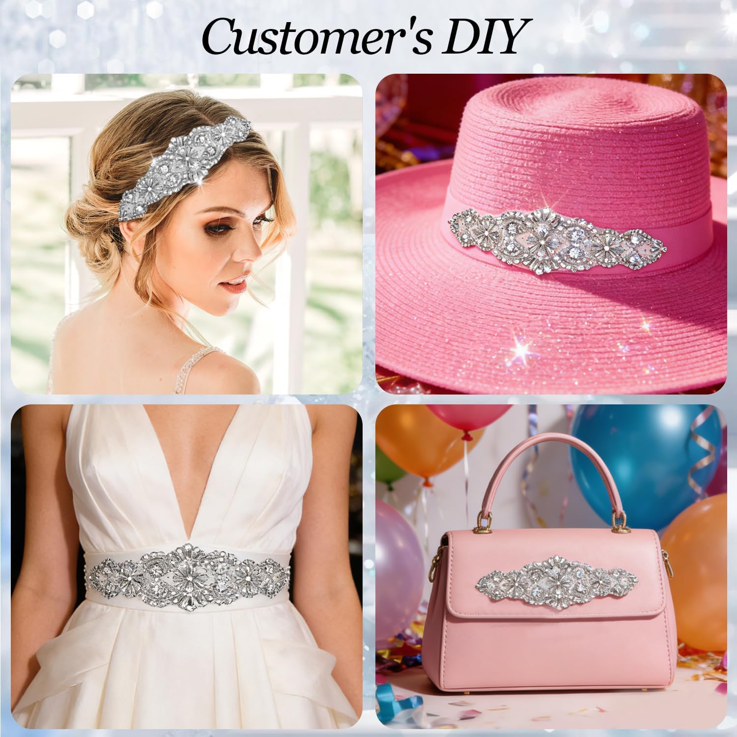 CoFashion Women's Belts Rhinestone Belt for Dresses Rhinestone Bridal Belt for Wedding - Image 5