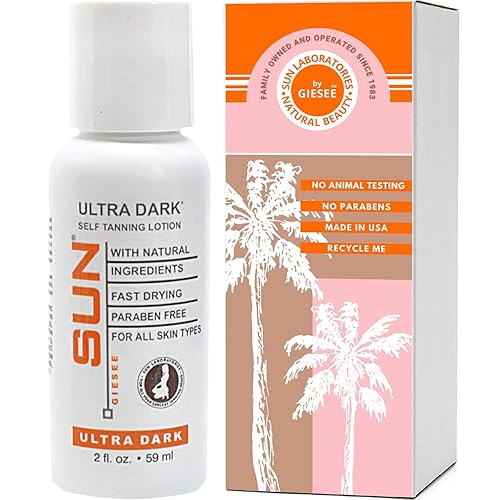 Sun Laboratories By Giesee Ultra Dark Self Tanner Lotion 2 oz – Loción autobronceadora, autobronceador, gel de bronceado interior, loción