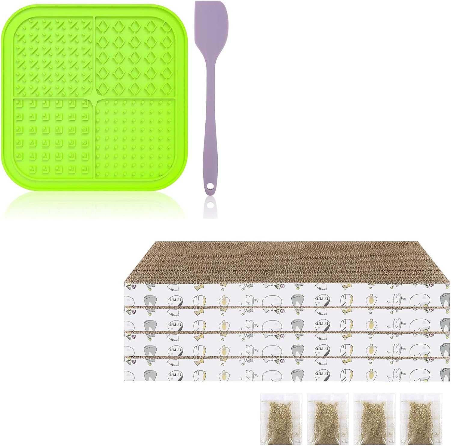 A Bundle of PatiencET 1 Pack Licking Mat for Dogs and 4