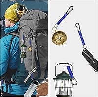 Vista 2 de EOTW Llavero con mosquetón, llavero de paracord con clip pequeño de aluminio en forma de D para camping, senderismo, pesca o como organizador