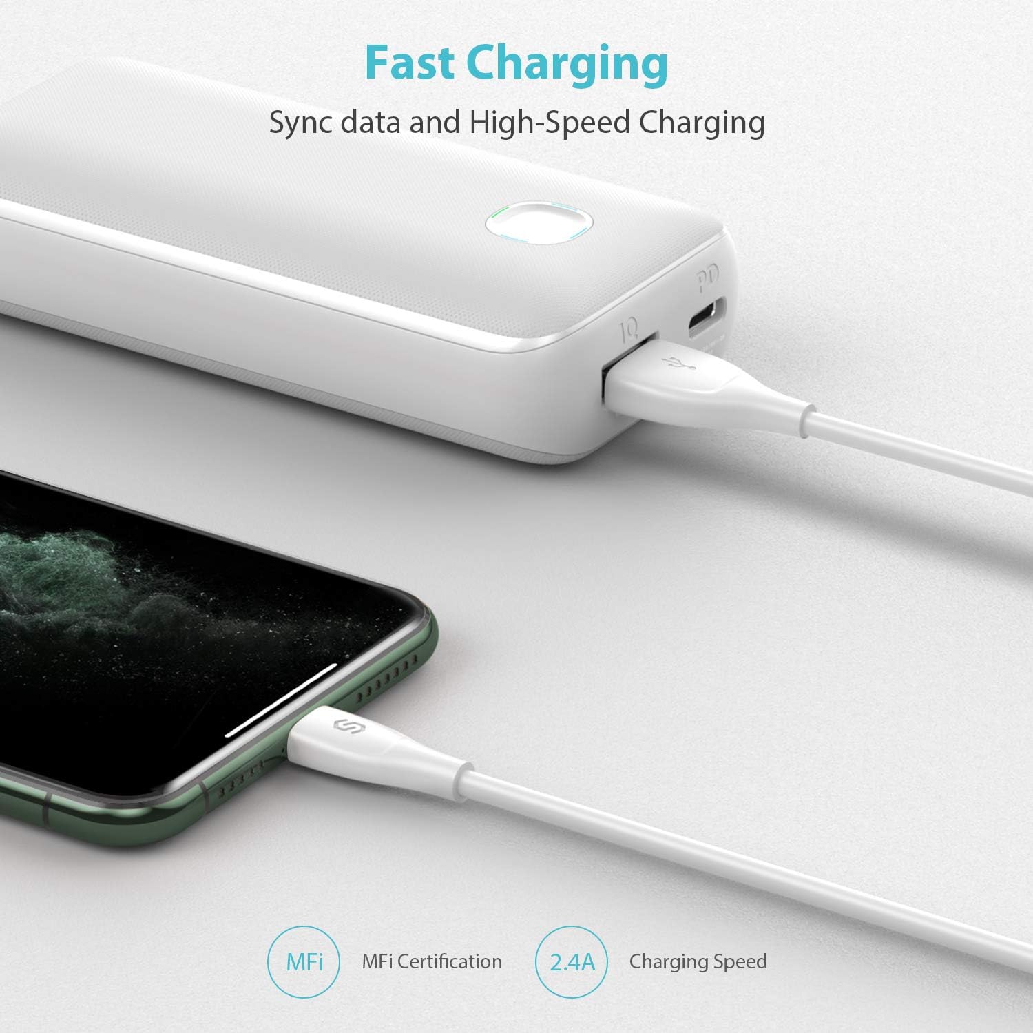 Syncwire iPhone Charger 3ft Lightning Cable - [Apple Mfi Certified] Apple Charger Cord for iPhone 11 XS Max XR X 8 Plus 7 Plus 6S 6 Plus Se 5, iPad iPod, iPhone 11 Pro Max, iPhone 11 Pro – White