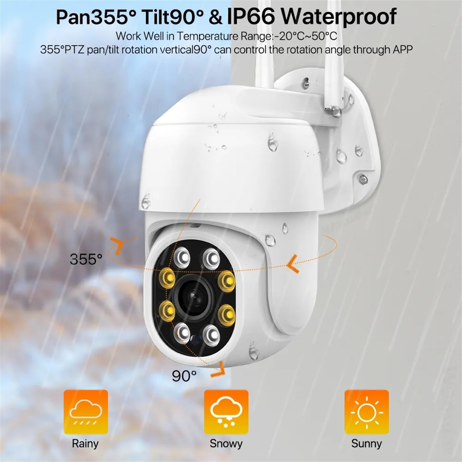 Kamera bezpieczeństwa, Bezprzewodowa kamera PTZ 8MP 4K HD 5MP kolorowa noktowizor IP zewnętrzna H.265 1080P Ai automatyczne śledzenie nadzór CCTV(8MP With 32G SD)
