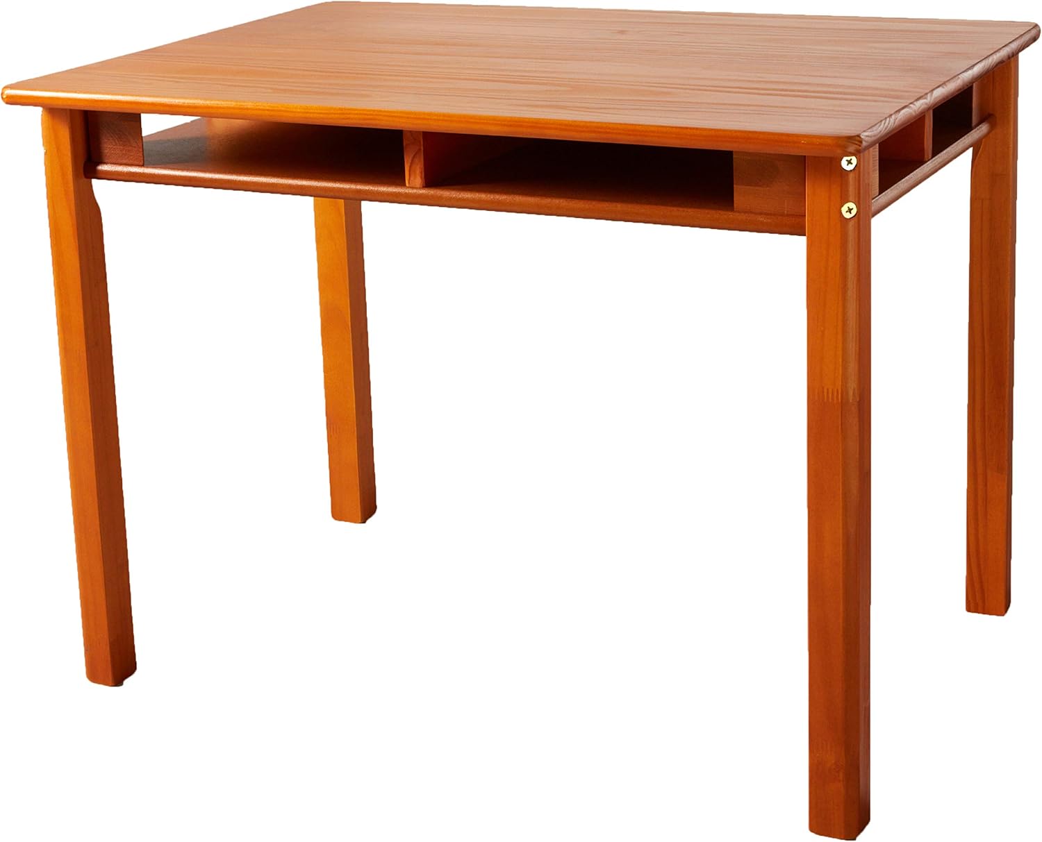 Lipper International Child's Rectangular Table with Shelves and 2 Chairs, Pecan Finish