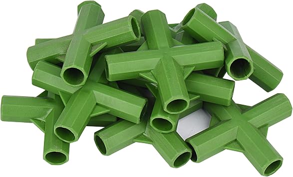 10pcs Greenhouse Frame Connectors, PVC Fittings Greenhouse Bracket Joint Connectors Stably Support Heavy Duty Frame Buildings Flat 4 Holes, Suitable for 11mm