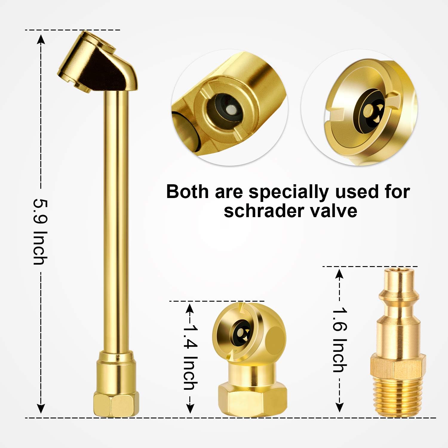2 Way Connection Heavy Duty Air Chuck Set-1/4 Inch Female NPT Closed Ball tire Chuck, Dual Head Air Chuck and Standard Male Quick Plug, Tire Air Fill Kit for Tire Inflator Gauge and Air Compressor : Automotive